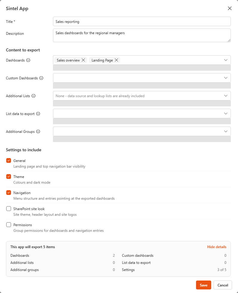 Sintel App dialog