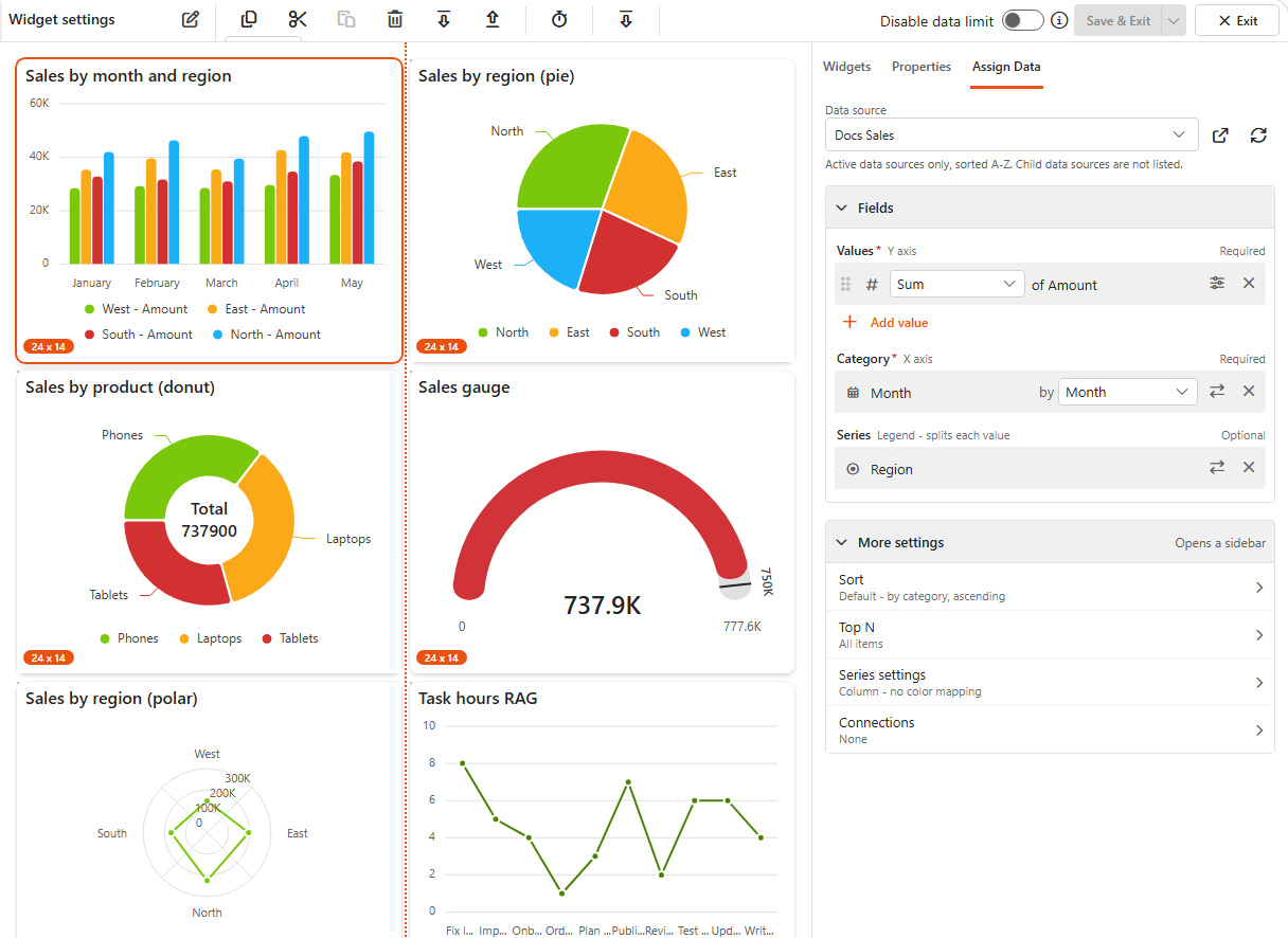 Dashboard designer