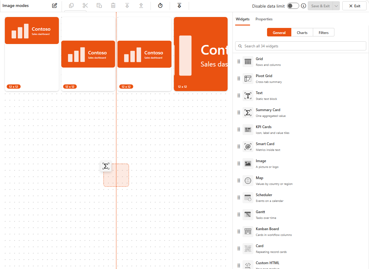 Dashboard designer