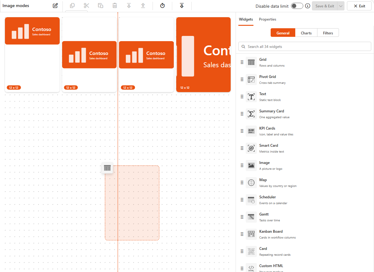 Dashboard designer