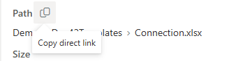 Copy direct link next to Path in the details pane